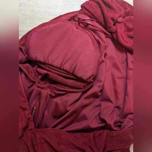 Misha Red Gathered High Slit One Shoulder Asymmetric Pauline Maxi Dress Cocktail - Picture 12 of 14